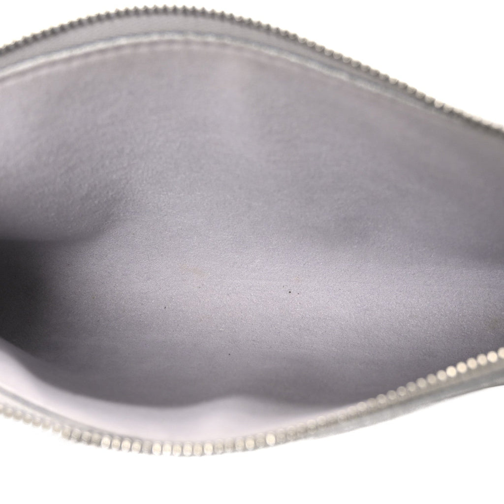 Epi Pochette Accessories Metallic Silver