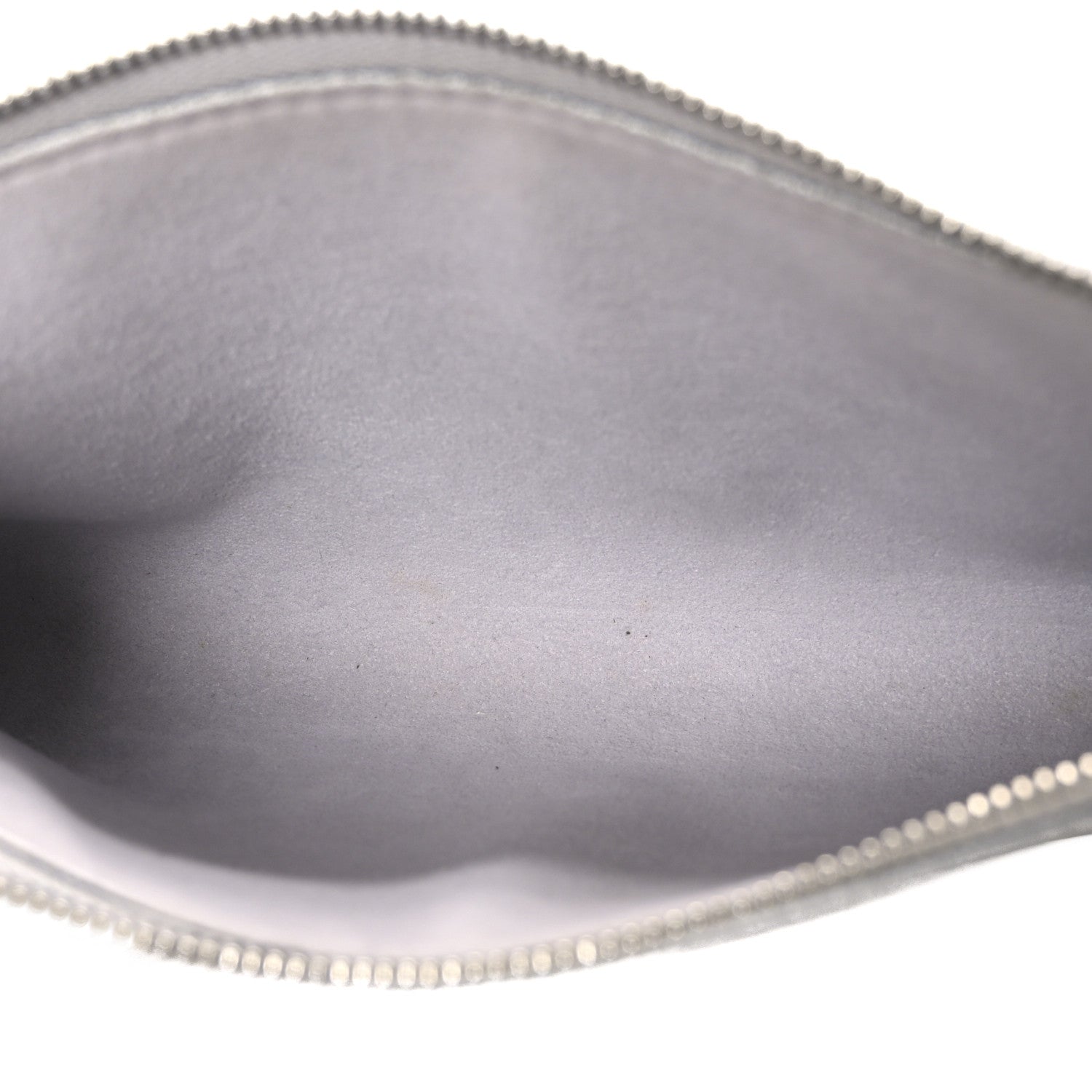 Epi Pochette Accessories Metallic Silver