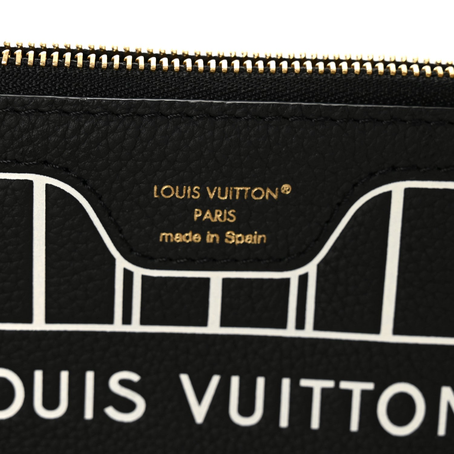 Calfskin Neverfull Inside Out MM Pochette Black