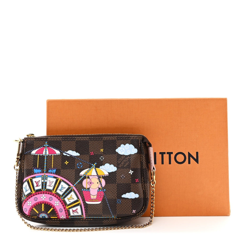 Damier Ebene 2020 Christmas Animation Big Wheel Mini Pochette Accessories Rose Ballerine