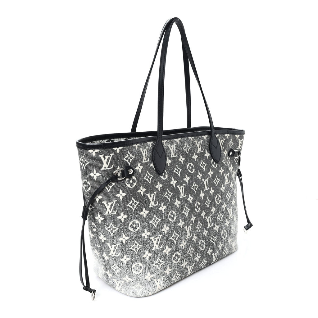 Denim Monogram Jacquard Neverfull MM Grey
