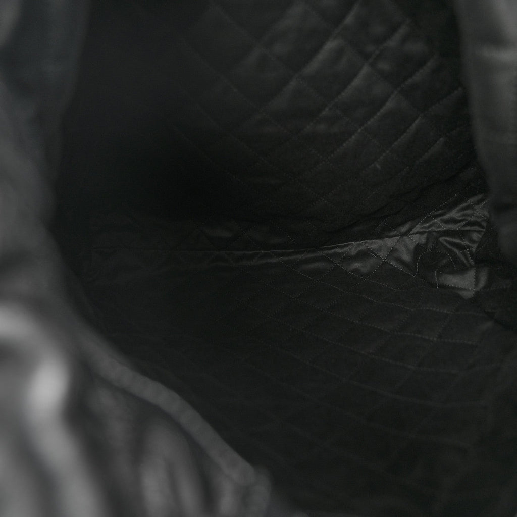 Shiny Calfskin Quilted Chanel 22 Backpack So Black