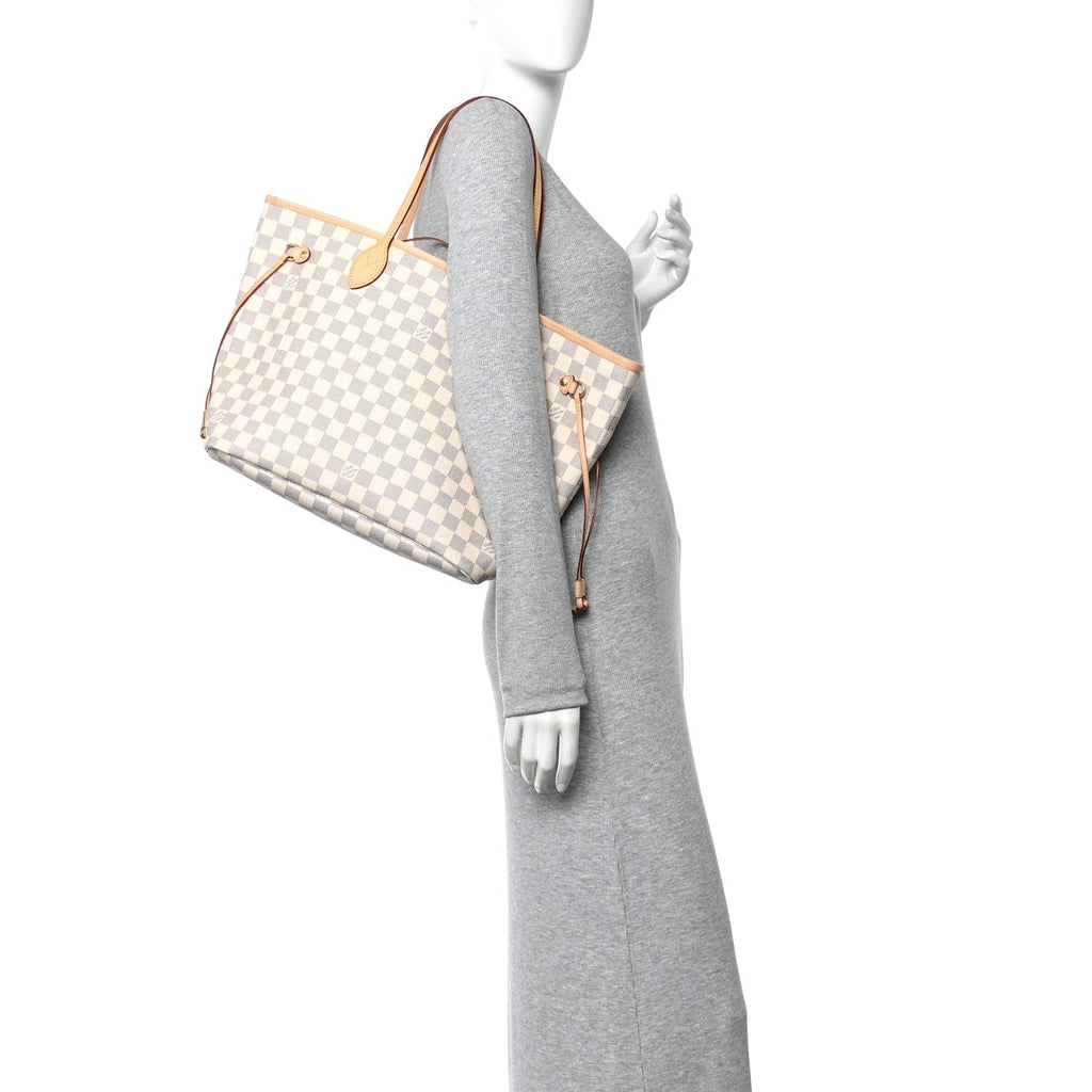 Damier Azur Neo Neverfull MM Rose Ballerine