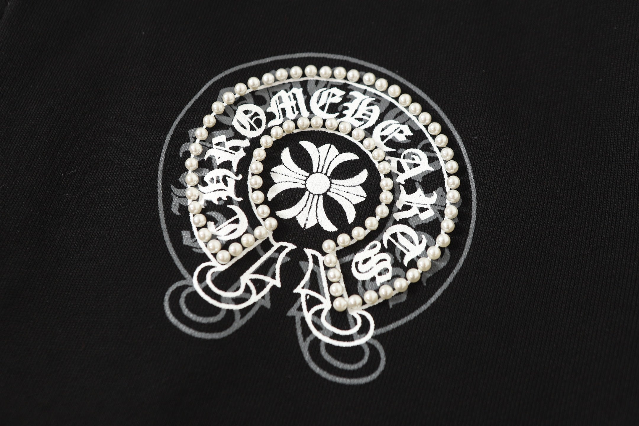 Chrome-Hearts Rhinestone Horseshoe Hoodie - Black Gothic Streetwear Sweatshirt 2601