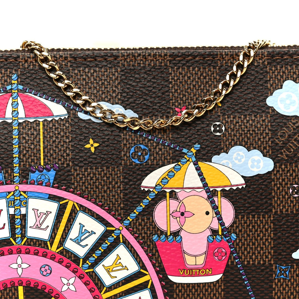 Damier Ebene 2020 Christmas Animation Big Wheel Mini Pochette Accessories Rose Ballerine