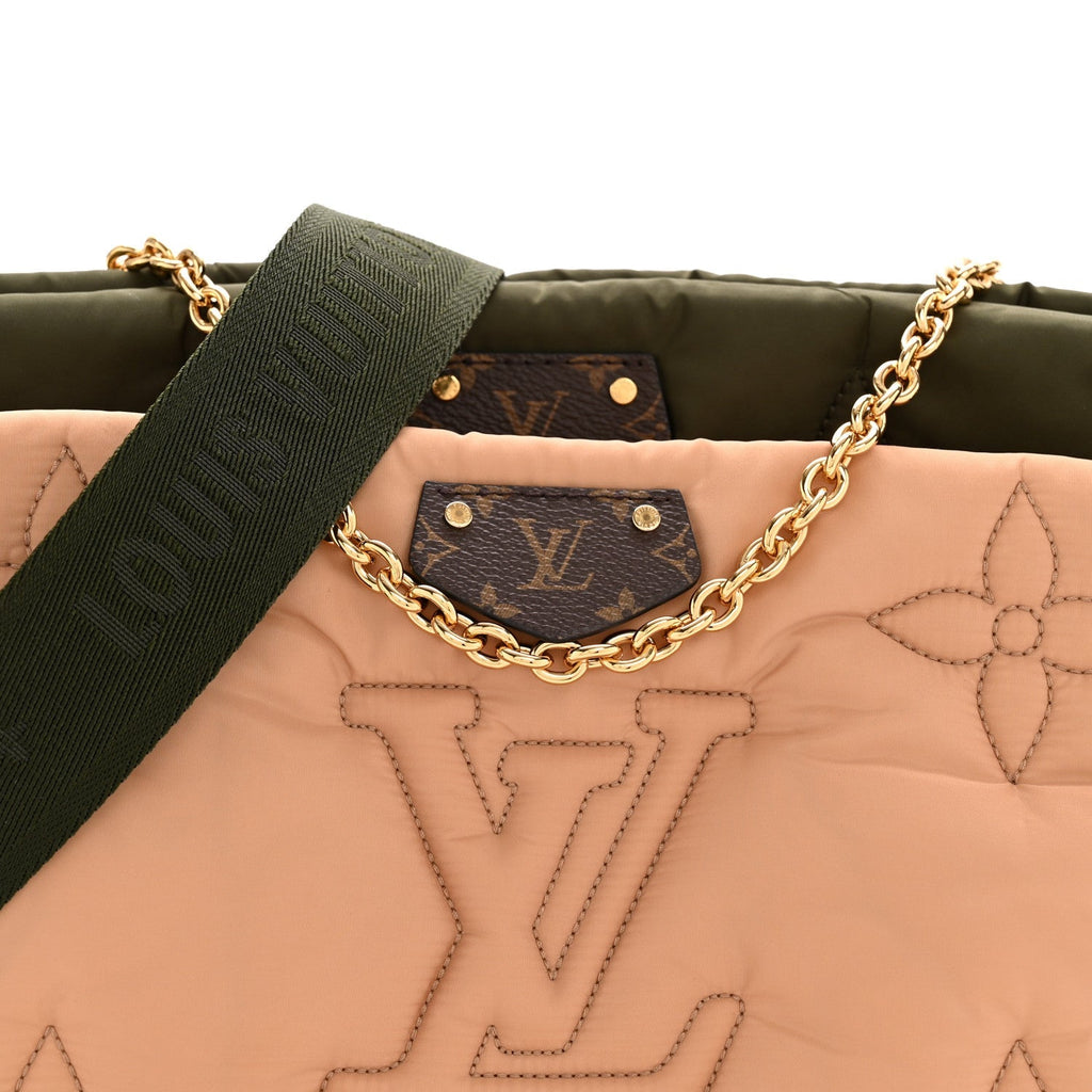 Econyl Monogram Pillow Maxi Multi Pochette Accessories Kaki Beige