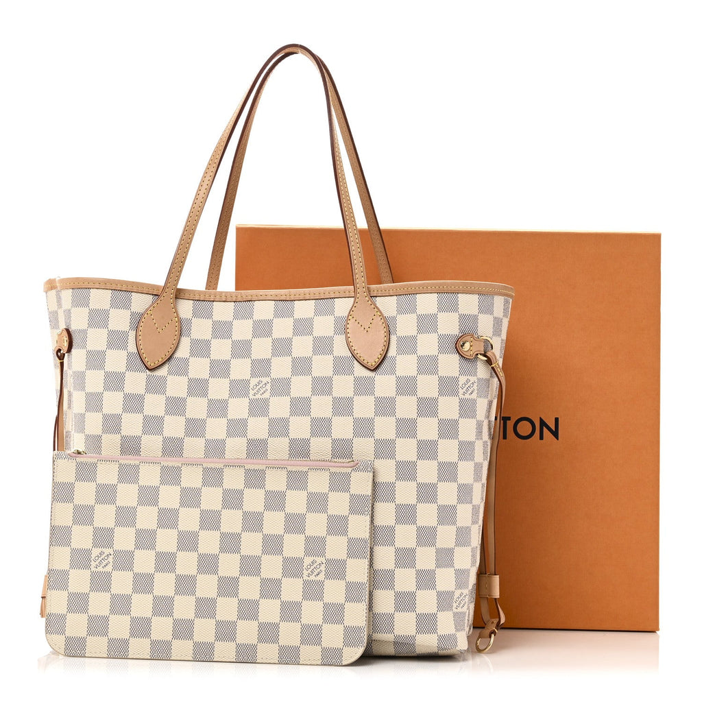 Damier Azur Neo Neverfull MM Rose Ballerine