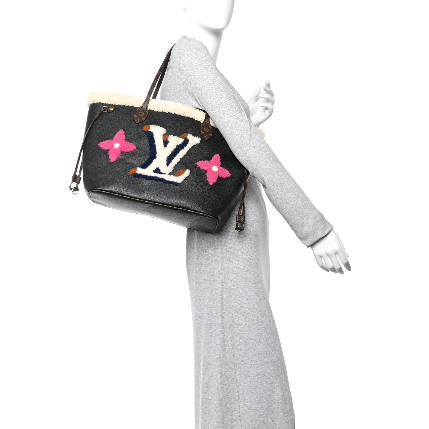 Calfskin Monogram Teddy Neverfull MM Black