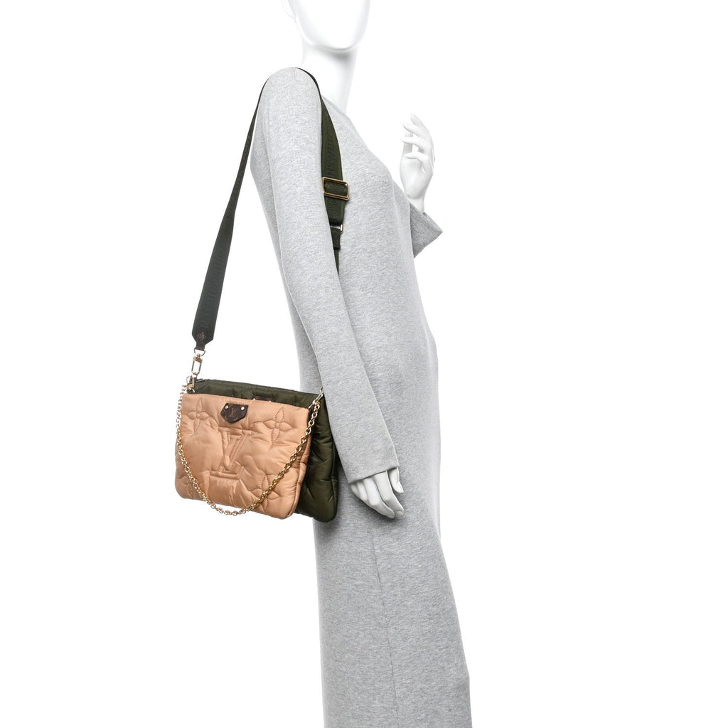 Econyl Monogram Pillow Maxi Multi Pochette Accessories Kaki Beige