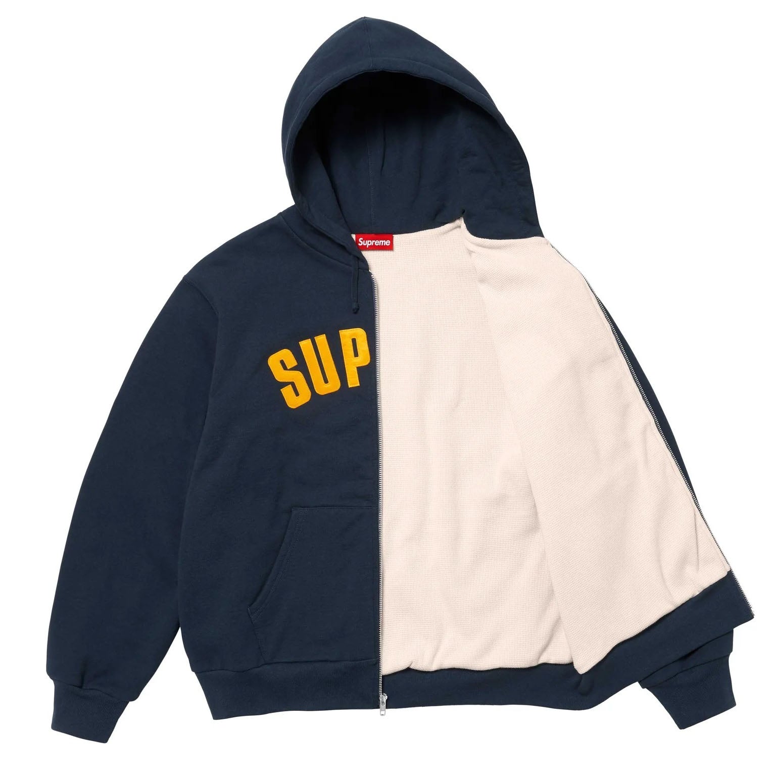 Supreme 25FW Thermal Lined Zip Up Hooded Sweatshirt
