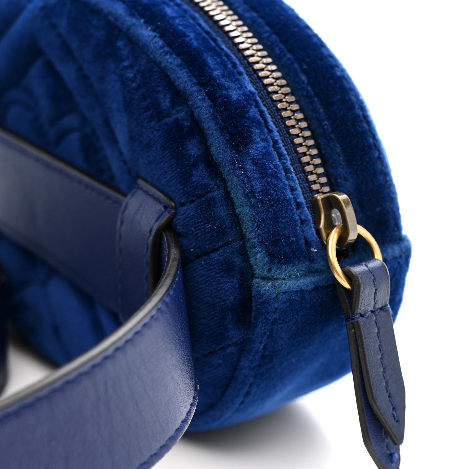 Velvet Matelasse GG Marmont Belt Bag 85 34 Cobalt Blue