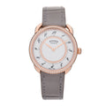 18K Rose Gold Alligator Diamond Bezel 30mm Arceau Quartz Watch Gris Perle