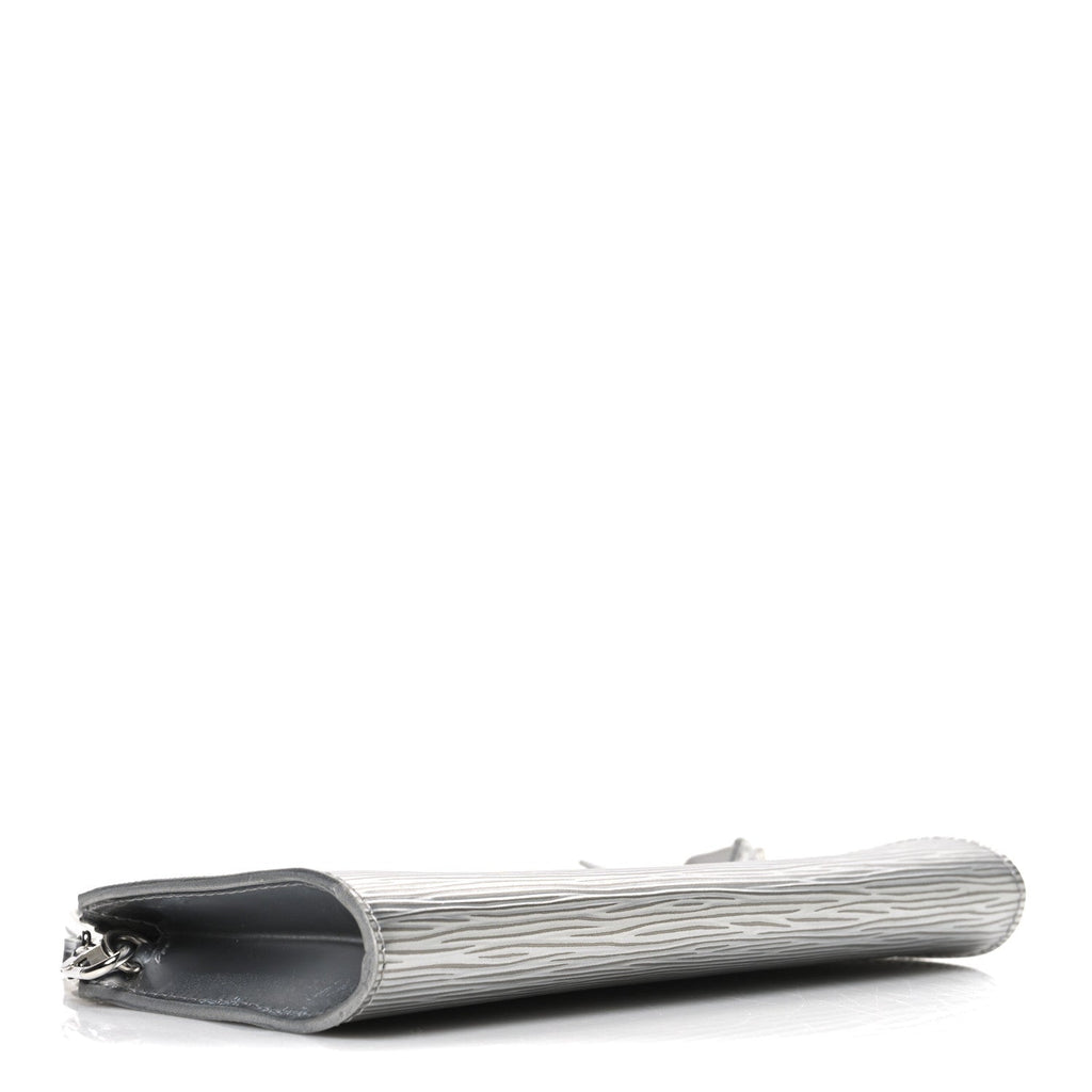 Epi Pochette Accessories Metallic Silver