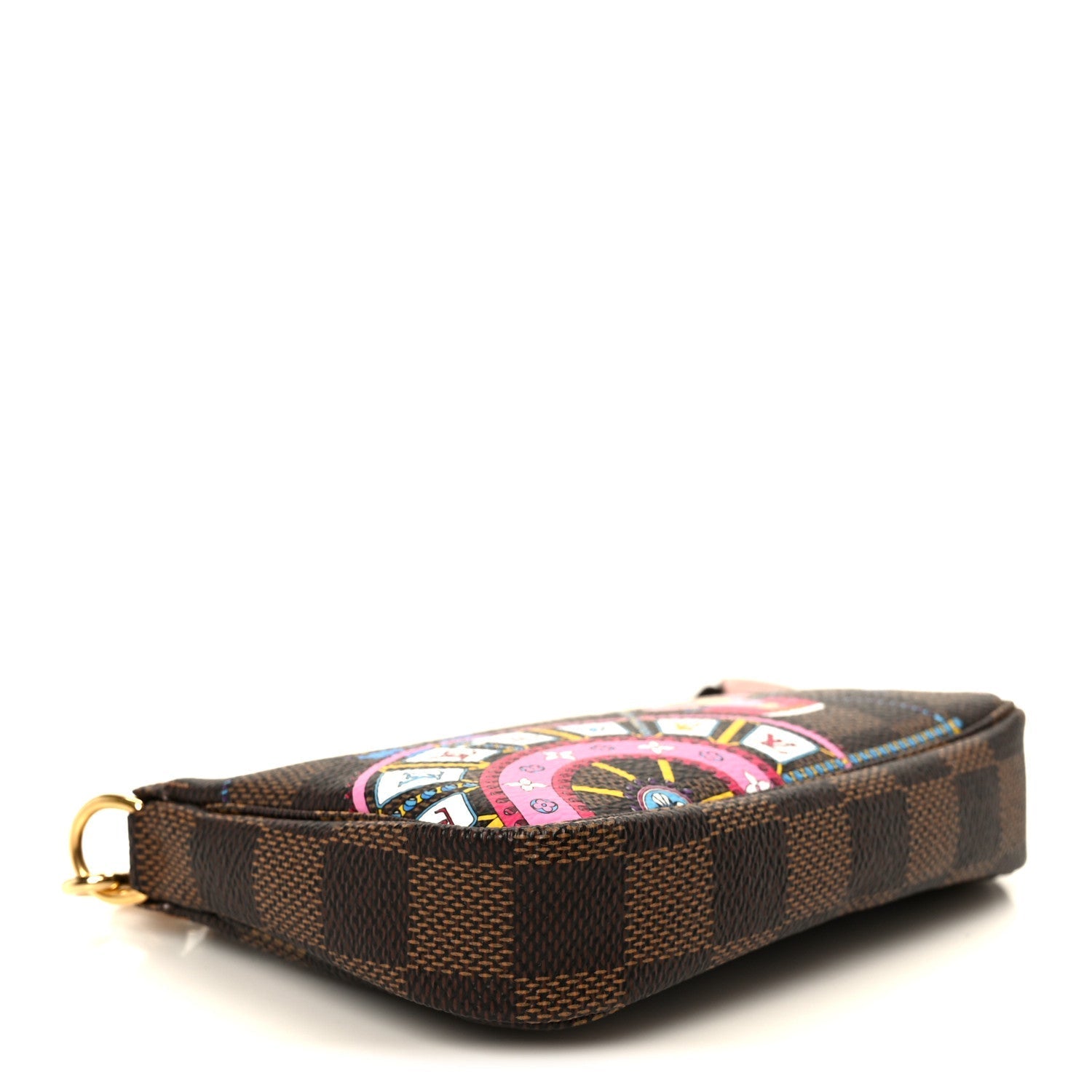 Damier Ebene 2020 Christmas Animation Big Wheel Mini Pochette Accessories Rose Ballerine