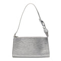 Epi Pochette Accessories Metallic Silver