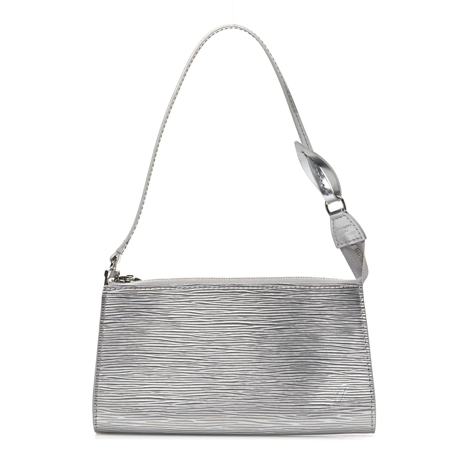 Epi Pochette Accessories Metallic Silver