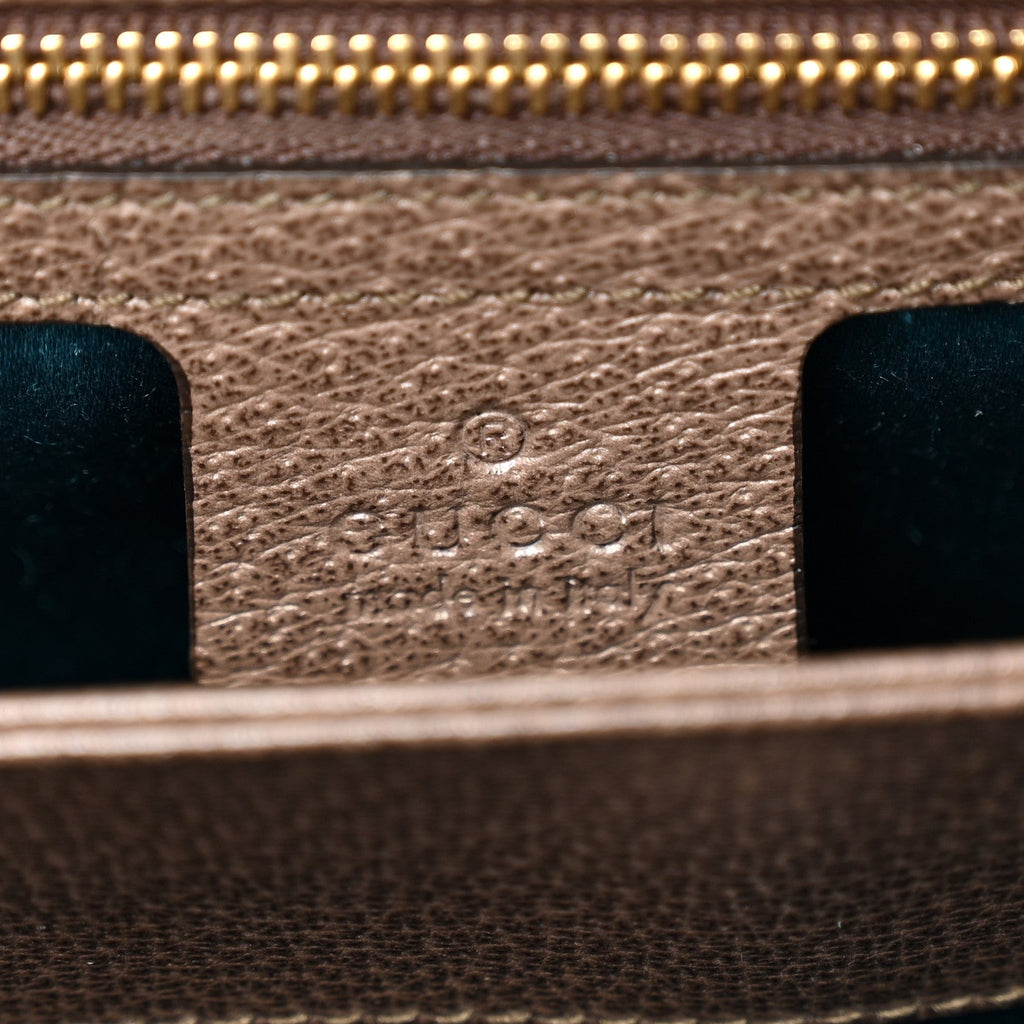 GG Supreme Monogram Web Medium Ophidia Chain Shoulder Bag Brown