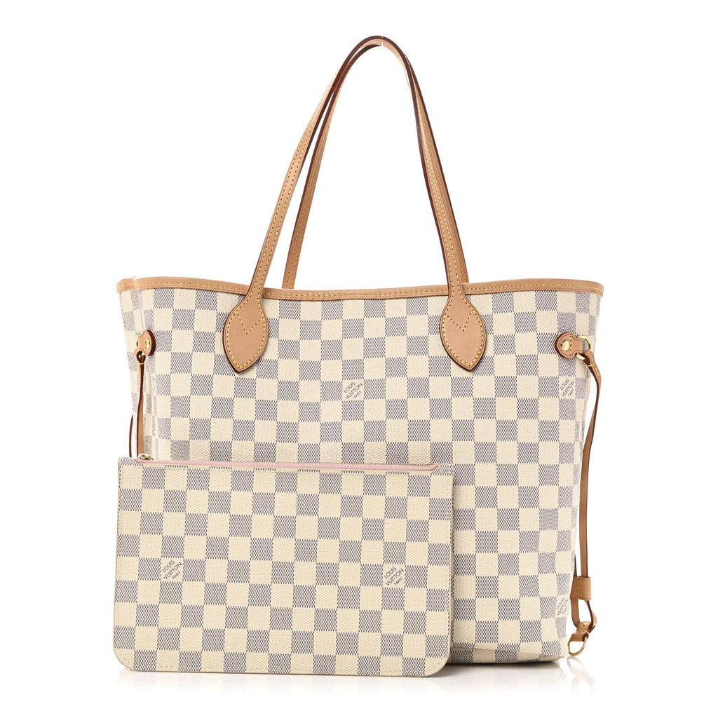 Damier Azur Neo Neverfull MM Rose Ballerine