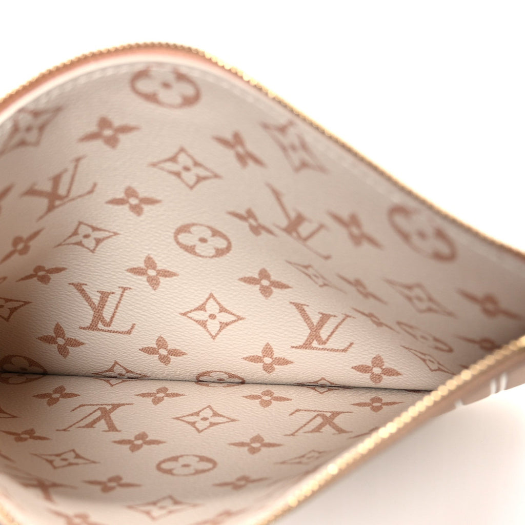 Calfskin Neverfull Inside Out MM Pochette Dune Hazelnut