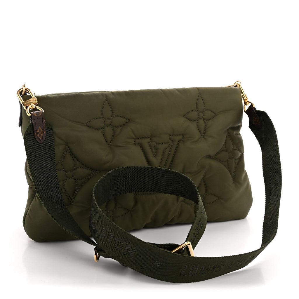 Econyl Monogram Pillow Maxi Multi Pochette Accessories Kaki Beige