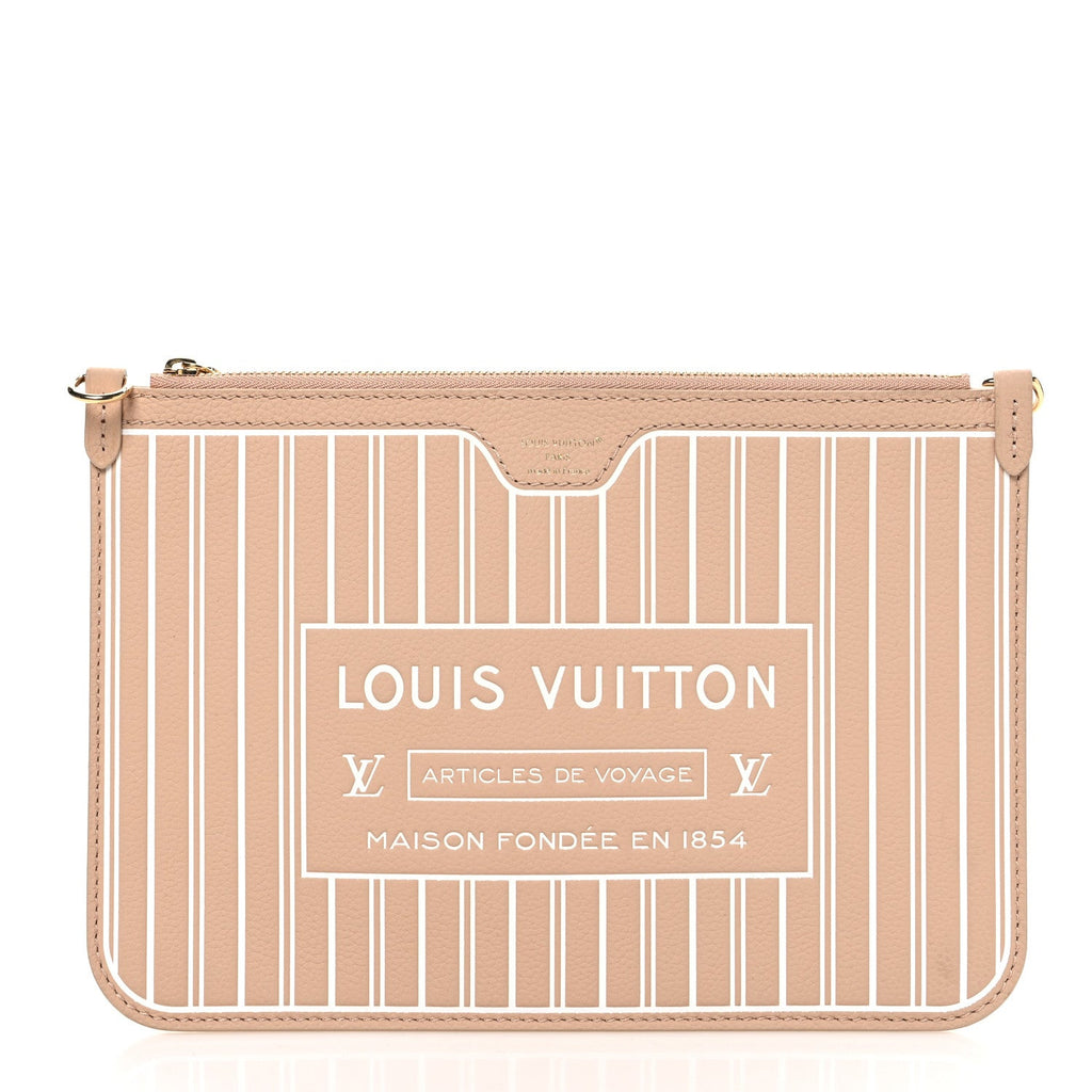 Calfskin Neverfull Inside Out MM Pochette Dune Hazelnut