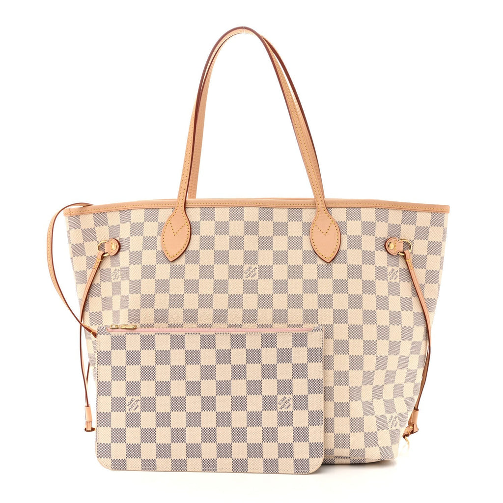Damier Azur Neo Neverfull MM Rose Ballerine